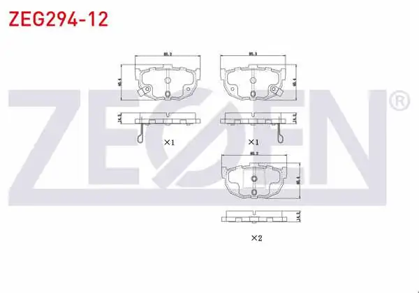 ZEGEN ZEG294-12 | Fren Balata Arka Ikazlı Kia Cerato