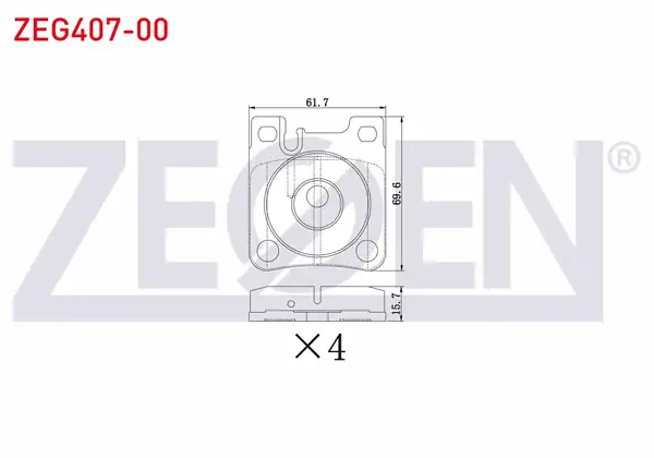 ZEGEN ZEG407-00 | Fren Balata Arka Mercedes C Serisi (W202) C 250 TD 1993-2000 / S Class (W140) 3.2 1991-1998