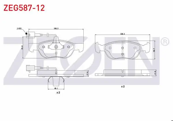 ZEGEN ZEG587-12 | Fren Balata Ön Fişli Fiat Brava