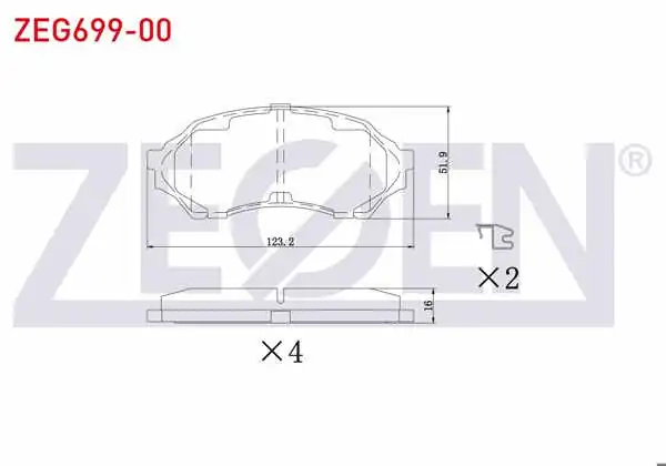 ZEGEN ZEG699-00 | Fren Balata Ön Mazda 323 VI (Bj) 1.4İ 16V 1998-2004 / 323 VI (Bj) 1.5İ 16V 1998-2004 / 323 VI (Bj) 1.6İ 1998-2004