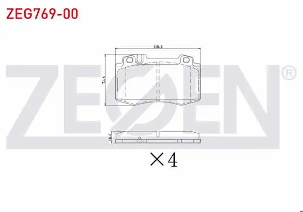 ZEGEN ZEG769-00 | Fren Balata Ön Mercedes C Serisi (W203) C 230 2000-2006 / (W203) C 270 CDI 2000-2006 / (W203) C 200 CDI 2000-2006 / (W203) C 220 CDI 2000-2006 / CLK (C209) 200 2002-2009 / (C209) 230 2002-2009