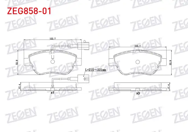 ZEGEN ZEG858-01 | Fren Balata Ön Fişli Fiat Linea