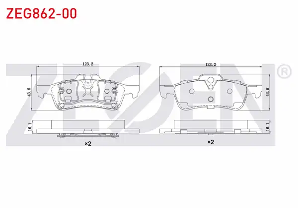 ZEGEN ZEG862-00 | Fren Balata Arka Mini Mını (R50,R53) Cooper 1.6 2001-2006