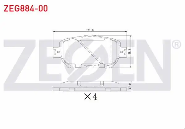 ZEGEN ZEG884-00 | Fren Balata Ön Toyota Camry (_V30) 2.4 Vvt-I 2001-2006 / Camry (_V30) 2.4 Vvt-I 2001-2006 / Camry (_V30) 3.5 Vvt-I 2001-2006