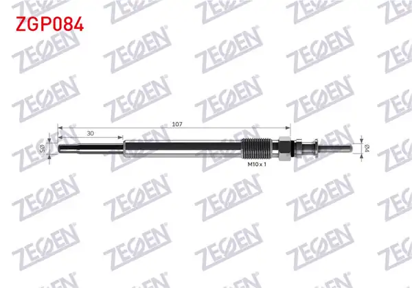 ZEGEN ZGP084 | Kızdırma Buji 11V Opel Vectra B, C / Zafira A / Sıgnum 2.0, 2.2 Dtı / Astra G / Omega B 2.2 Dtı | 10 Adet