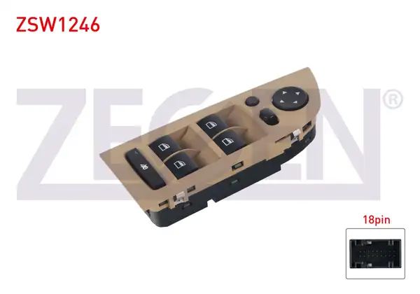 ZEGEN ZSW1246 | Cam Açma Anahtar Grup Ayna Ayarlı 18 Pin Bej Bmw 3 Serisi E90 X1 E84 X5 E70 X6 E71 E72 2005