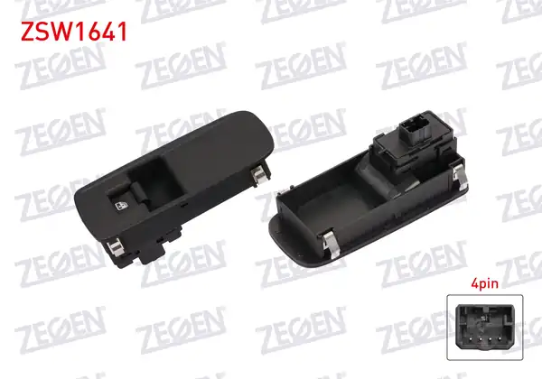 ZEGEN ZSW1641 | Cam Açma Anahtarı Tekli Çerçeveli 4 Pin Alfa Romeo Mıto 2008
