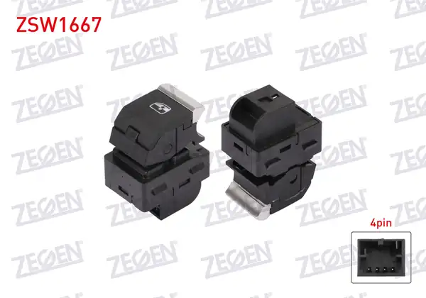 ZEGEN ZSW1667 | Cam Açma Anahtarı Tekli 4 Pin Audi A4 2015 Q5 2016