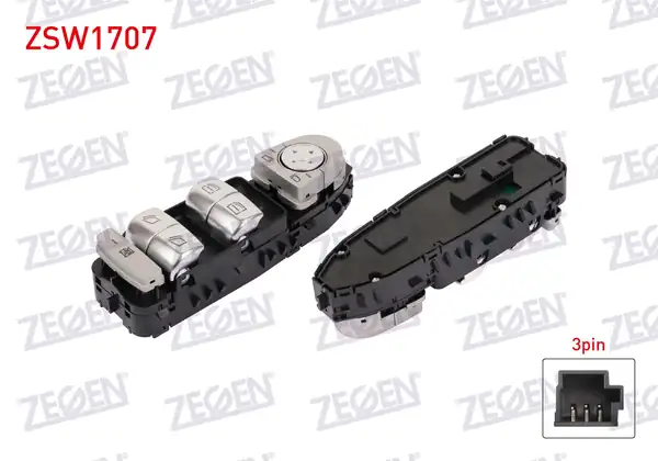 ZEGEN ZSW1707 | Cam Açma Anahtar Grup Ayna Ayarlı 3 Pin Mercedes Vito 2014