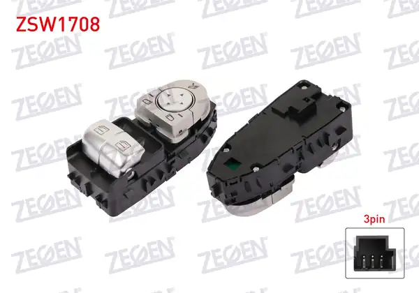 ZEGEN ZSW1708 | Cam Açma Anahtar Çiftli Katlanır Aynali Ve Ayna Ayarlı 3 Pin Mercedes Vito 2014