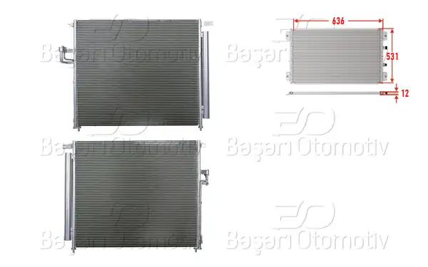 WISCO 3143127-00 | Klima Radyatörü 636X531x12 Ford Ranger. Mazda Bt50 12 >