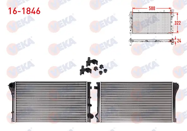 VEKA 16-1846 | Su Radyatörü Mekanik Fiat Panda 169 1 2 M T 2003 2012