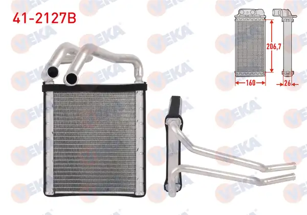 VEKA 41-2127B | Kalorifer Radyatörü Brazing Hyundai Elantra V
