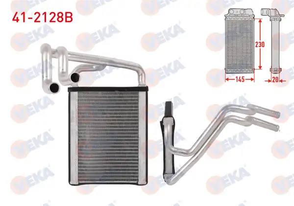 VEKA 41-2128B | Kalorifer Radyatörü Brazing Hyundai Ix35 (Lm, El, Elh) 1.6-2.0 2010-/ Kia Sportage III (Sl) 1.6 GDI-2.0 CRDI 2011 -
