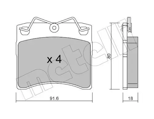 METELLİ 22-0163-0 | Ön Fren Balatası VW Transporter 91 04