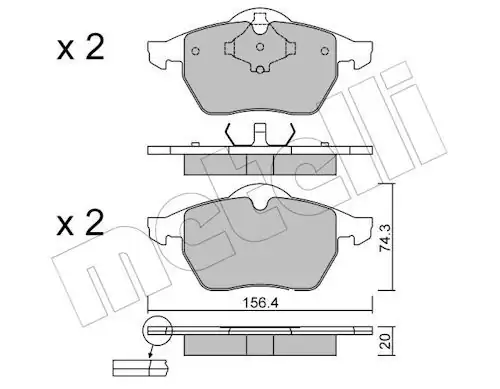 METELLİ 22-0181-2 | Ön Fren Balatası Kablosuz VW Golf 98 06 Polo 05 10 Audi A3 97 03 Seat Leon 00 06