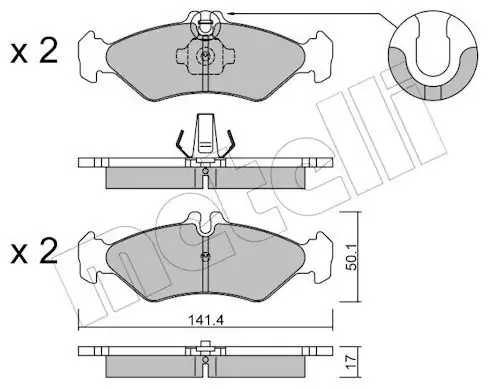 METELLİ 22-0571-0 | Fren Balatası Arka 0wa Kulaklı VW LT 97 07 Mercedes Sprinter 95 06