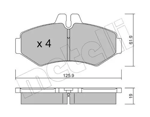 METELLİ 22-0572-0 | Arka Fren Balatası 0wc Kulaksız VW LT 97 03 Mercedes Sprinter 95 06
