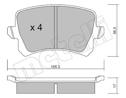 METELLİ 22-0806-0 | Arka Fren Balatası VW Passat 06 15 Tiguan 08 11