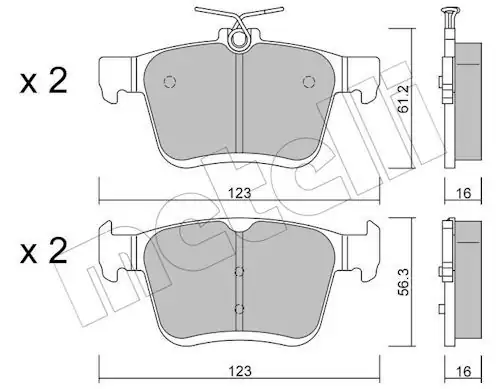 METELLİ 22-0951-0 | Arka Fren Balatası VW Golf 13 Passat 14 Audi A3 12 Seat Leon 13 Skoda Superb 15