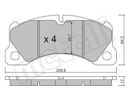METELLİ 22-0957-3 | Ön Fren Balatası 17mm VW Porsche