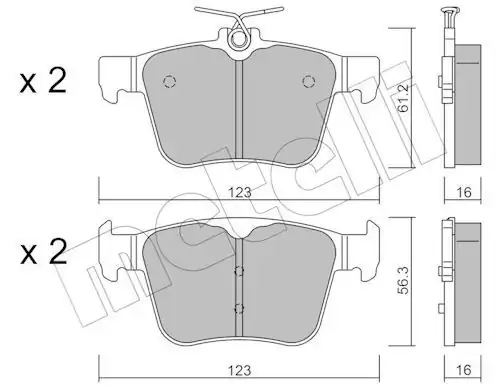 METELLİ 22-0981-0 | Arka Fren Balatası VW Golf 13 Passat 14 Audi A3 12 Seat Leon 13 Skoda Superb 15