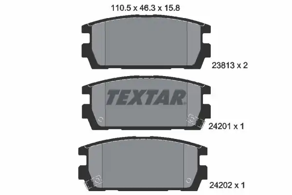 TEXTAR 2381301 | Fren Balatası Terracan 01 06 Arka
