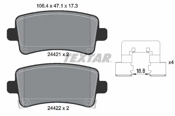 TEXTAR 2442101 | Fren Balatası Q Opel Insignia A Arka