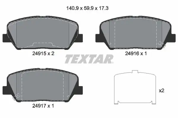 TEXTAR 2491501 | Fren Balatası İ30 Ceed 11 16 Ön