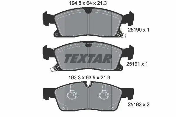 TEXTAR 2519001 | Fren Balatası Grand Cherokee 10 Ön