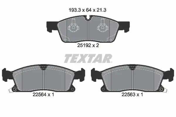 TEXTAR 2519207 | Fren Balatası Grand Cherokee 10 Ön