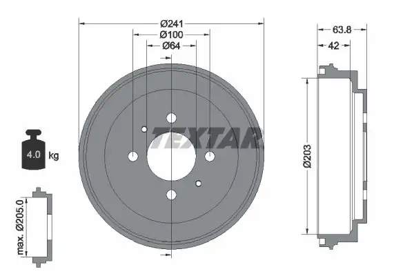 TEXTAR 94026100 | Fren Kampanası Carisma Colt Lancer 94