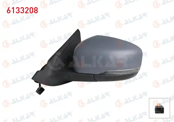 ALKAR 6133208 | Dış Dikiz Aynası Sol Astarlı Elektrikli Sinyalli 5 Pin Dacia Spring 2020