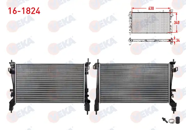 VEKA 16-1824 | Su Radyatörü Mekanik Fiat Fiorino 225 1 3 Mjt M T 2007 Nemo Bipper 2008