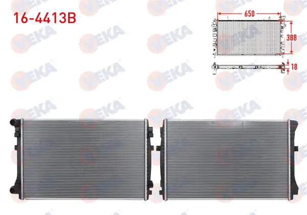 VEKA 164413B | Su Radyatörü Volkswagen Golf VII 5g1 1 6 TDI 12