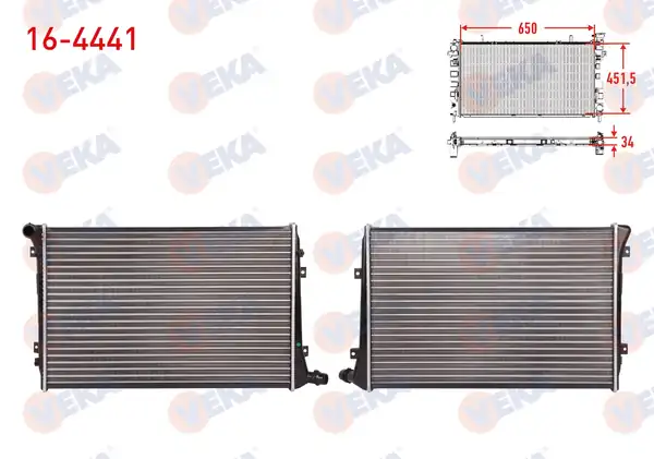 VEKA 164441 | Su Radyatörü Volkswagen Caddy III 2kb 2kj 2cb 2cj 1 9 TDI M T 2004 2010