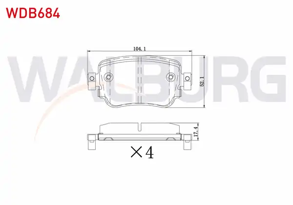 WALBURG WDB684 | Fren Balatası Arka 2 0 TDI Caddy