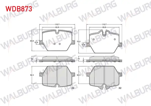 WALBURG WDB873 | Fren Balata Arka Ikazlı Bmw 3 Serisi G20 2018 4 Serisi G22 2019 Z4 G29 2019