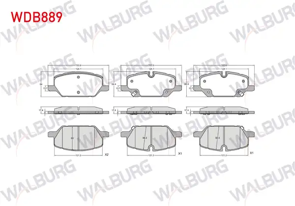 WALBURG WDB889 | Fren Balata Ön Ikazlı Opel Insignia B 1 5t 1 6 CDTI 2 0 CDTI 2 0t 17 Jant 2017
