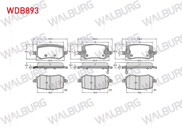 WALBURG WDB893 | Fren Balata Arka Ikazlı Hyundai Tucson IV 2020 Kia Sportage V 2020