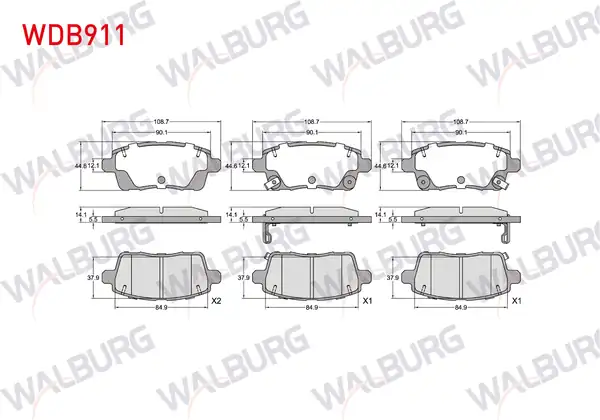 WALBURG WDB911 | Fren Balata Arka Ikazlı Chery Tıggo 7 Pro 2023