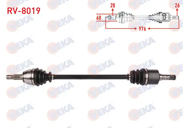 Veka Rv 8019 Komple Aks Sol Sağ Arka Uzunluk 819 5mm Land Rover Freelander II 2 0 Sı 2 2 Td4 4x4 A T M T 2006 2014