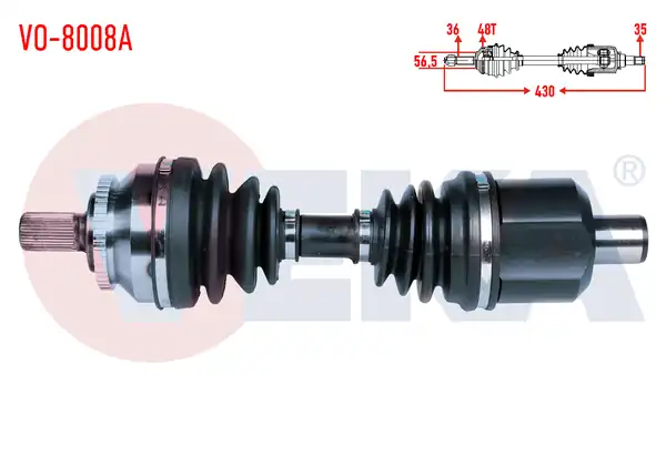 Veka Vo 8008a Komple Aks Sol Ön Volvo S80 İ Ts Xy 2 8 T6 A T ABS li 48 Dış Uzunluk 430 1998 2006