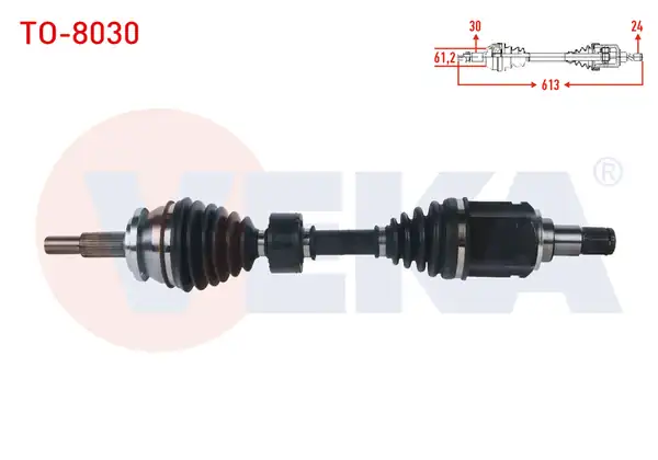 Veka To 8030 Komple Aks Sol Ön Uzunluk 613mm Toyota Verso R2 2 0 D 4d M T 2009
