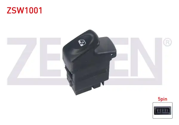 ZEGEN ZSW1001 | Cam Açma Anahtarı Tekli Turuncu Işık 5 Pin Renault Kangoo 1998 2008