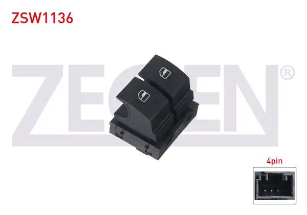 ZEGEN ZSW1136 | Cam Açma Anahtarı Çiftli 4 Pin Caddy III Golf VI Passat Polo Jetta III Amarok Ibiza IV Leon Toledo III 2004 2015