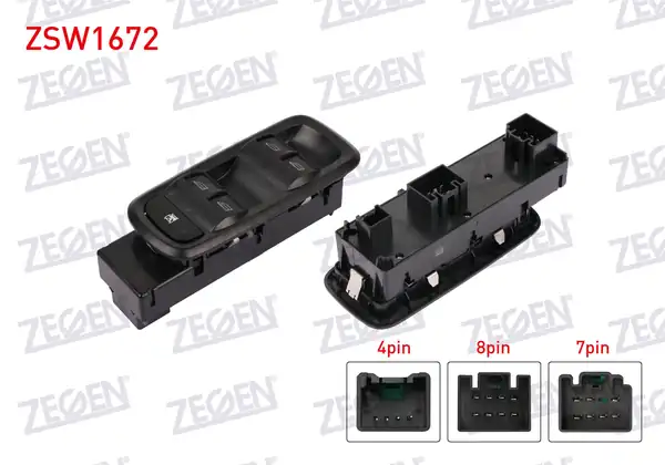 ZEGEN ZSW1672 | Cam Açma Anahtar Grup Çerçeveli 19 Pin Ford Fiesta 2008 2012