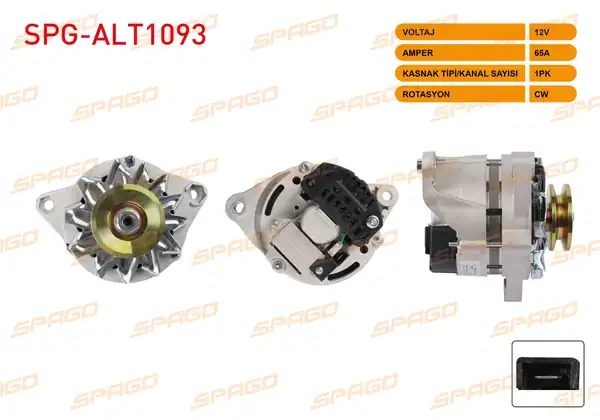 SPAGO Spg Alt1093 Alternatör 12v 65a 1pk Alt481 Dogan SLX 93 Şahin 94 Tempra Tipo Uno