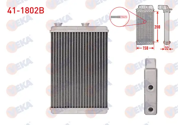 VEKA 41-1802B | Kalorifer Radyatörü Brazing 5 5mm Fin Fiat Doblo 1 3 Mjt 2001 2010