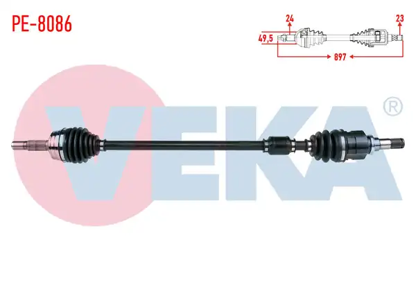 Veka Pe 8086 Komple Aks Sağ Ön Peugeot 107 1 4 Hdi Uzunluk 897mm 2005